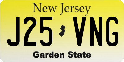 NJ license plate J25VNG