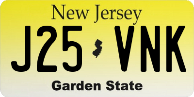 NJ license plate J25VNK