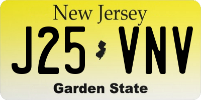 NJ license plate J25VNV