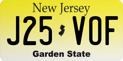 NJ license plate J25VOF