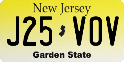 NJ license plate J25VOV