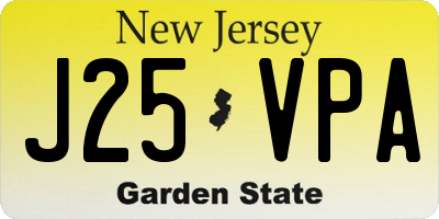NJ license plate J25VPA
