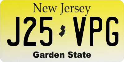 NJ license plate J25VPG