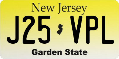 NJ license plate J25VPL