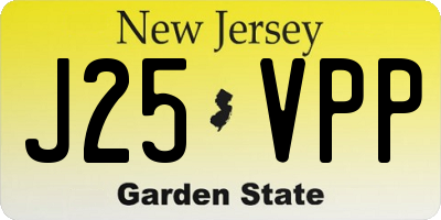 NJ license plate J25VPP