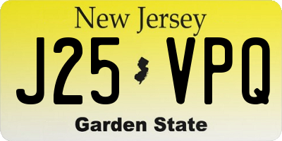 NJ license plate J25VPQ