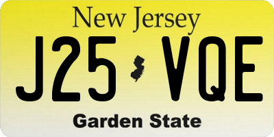 NJ license plate J25VQE