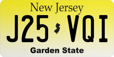 NJ license plate J25VQI