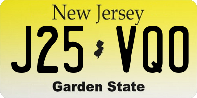 NJ license plate J25VQO
