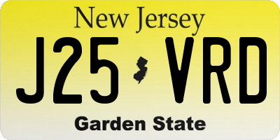 NJ license plate J25VRD
