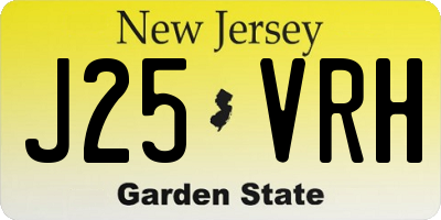 NJ license plate J25VRH