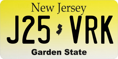 NJ license plate J25VRK