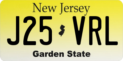 NJ license plate J25VRL
