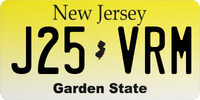NJ license plate J25VRM