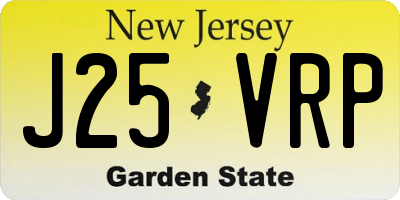 NJ license plate J25VRP