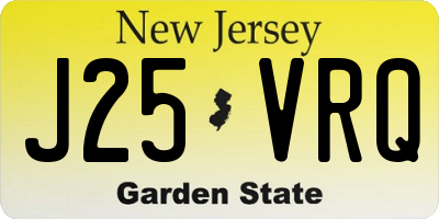 NJ license plate J25VRQ