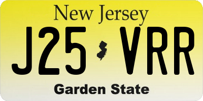 NJ license plate J25VRR