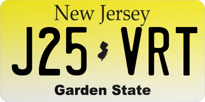 NJ license plate J25VRT