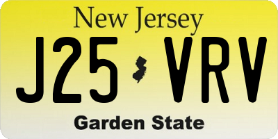 NJ license plate J25VRV