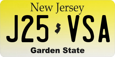 NJ license plate J25VSA
