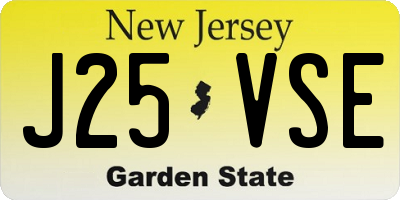 NJ license plate J25VSE