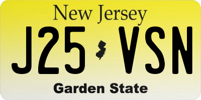 NJ license plate J25VSN