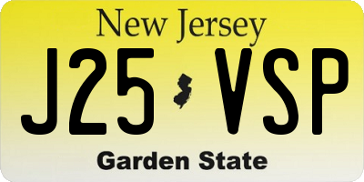 NJ license plate J25VSP