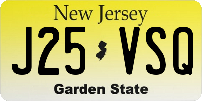 NJ license plate J25VSQ
