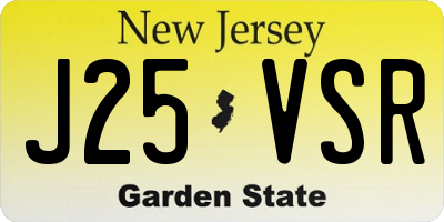 NJ license plate J25VSR