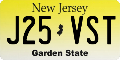 NJ license plate J25VST