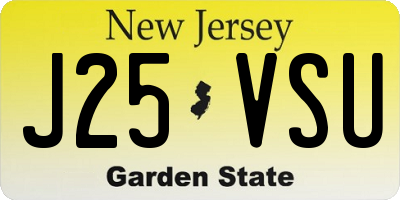 NJ license plate J25VSU