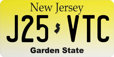 NJ license plate J25VTC