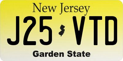 NJ license plate J25VTD