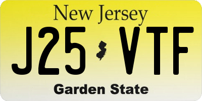 NJ license plate J25VTF