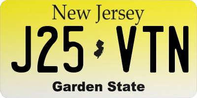 NJ license plate J25VTN