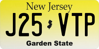 NJ license plate J25VTP