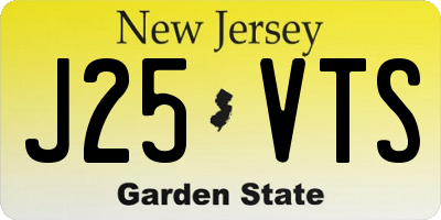 NJ license plate J25VTS