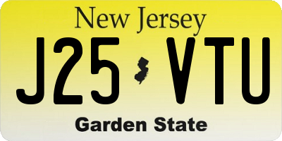 NJ license plate J25VTU