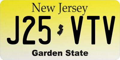 NJ license plate J25VTV