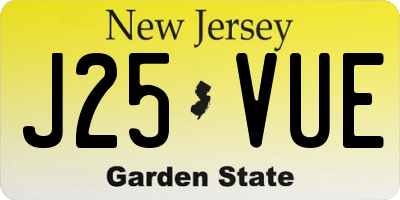 NJ license plate J25VUE