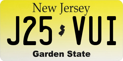 NJ license plate J25VUI