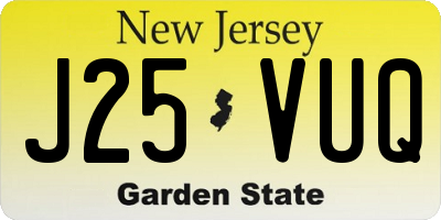 NJ license plate J25VUQ
