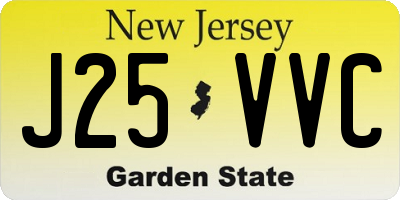 NJ license plate J25VVC