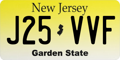 NJ license plate J25VVF