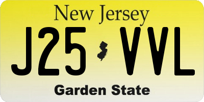 NJ license plate J25VVL
