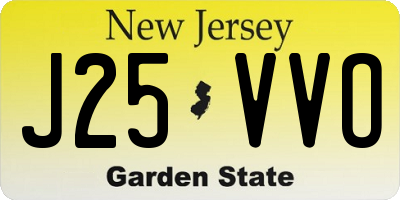 NJ license plate J25VVO