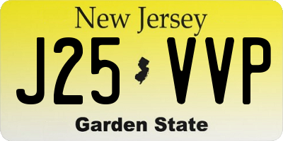 NJ license plate J25VVP