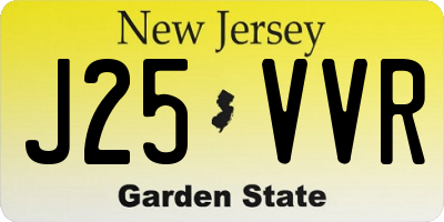 NJ license plate J25VVR