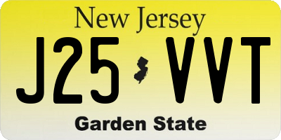 NJ license plate J25VVT