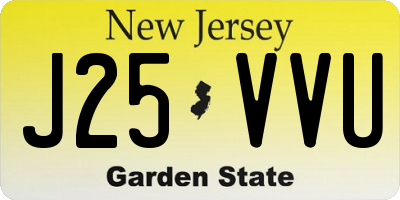 NJ license plate J25VVU